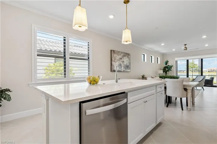 Designer light pendant lights and plantation shutters