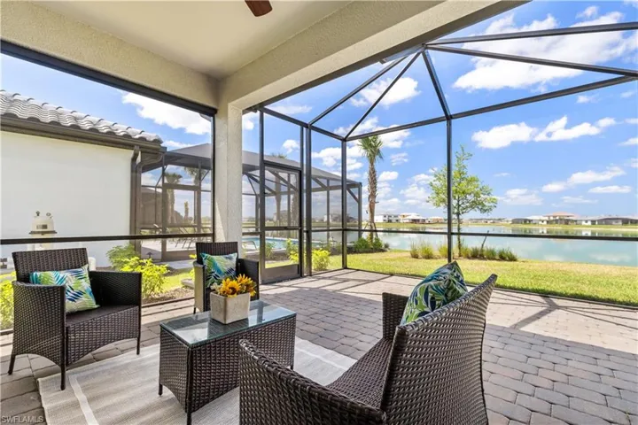 Extended lanai with lake view