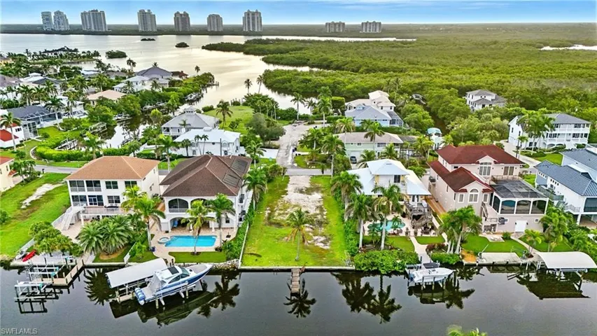 View of urban area with a large body of water