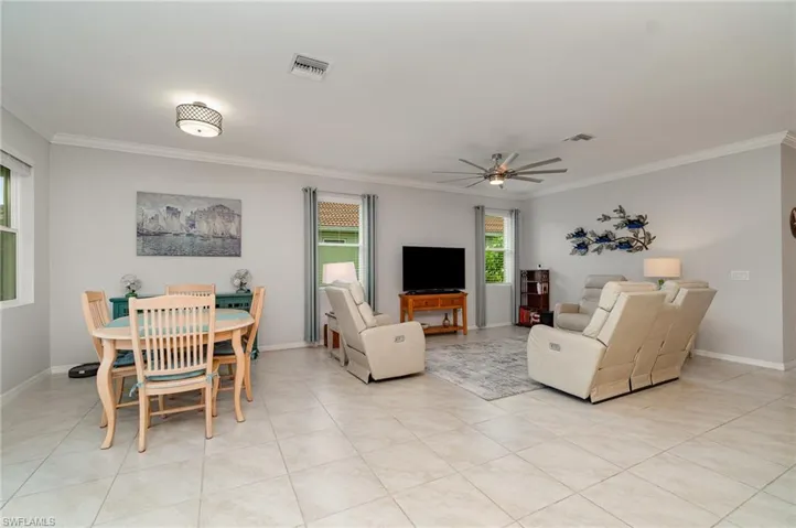 Large tiles throughout the home help keep it nice & cool