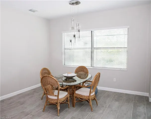 Dining area with baseboards