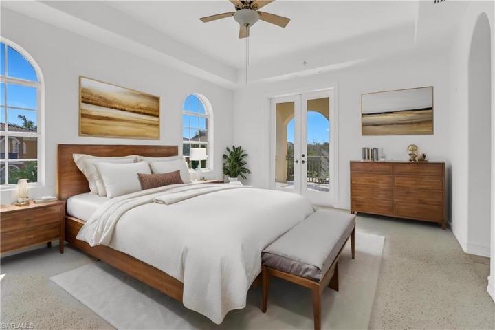 #1 Guest ensuite with private balcony, tray ceiling, crown molding