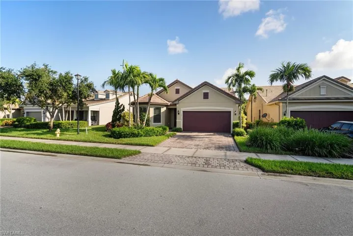 Single story home with a garage