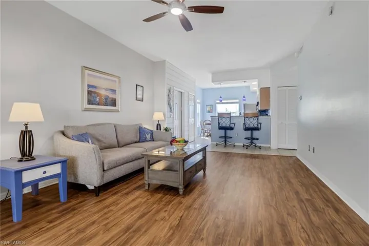 Living room with a ceiling fan