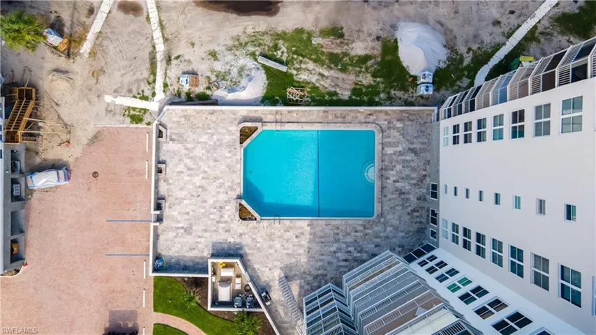 Aerial view of a pool area
