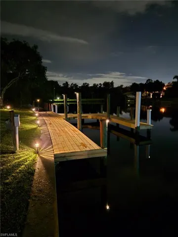 Dock with a water view