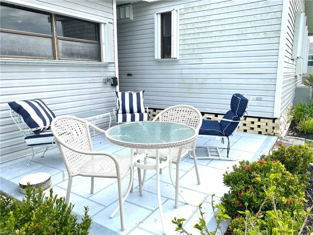 Secluded private patio area on back of home