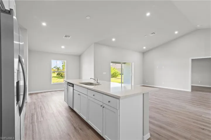 huge kitchen island with bar seating