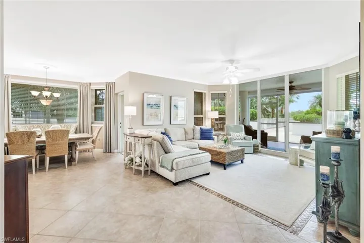 Living and Dining areas open to lanai and expansive private patio