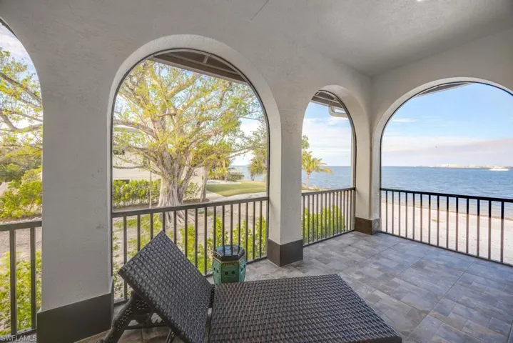 Balcony with a water view