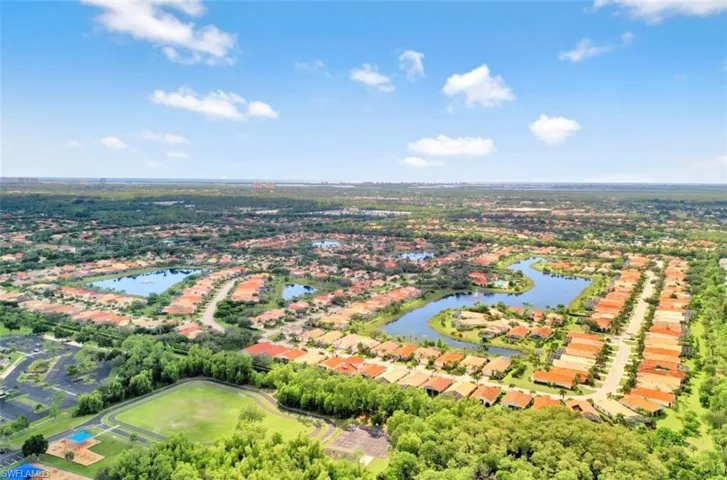 Bird's eye view of a large body of water