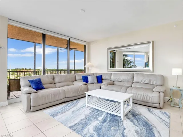 View of tiled living room