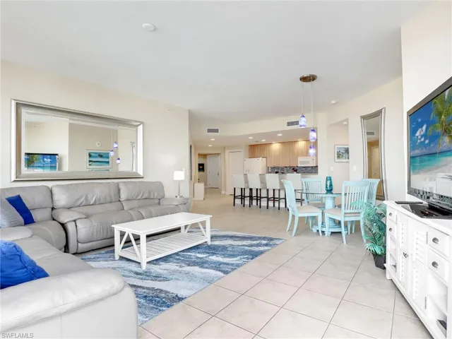 View of tiled living room