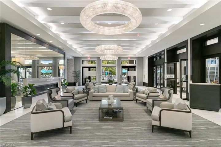 Community lobby with recessed lighting