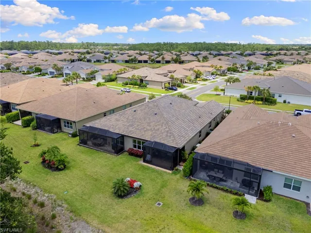 Aerial view of residential area
