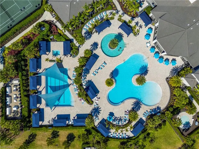 Bird's eye view of a pool