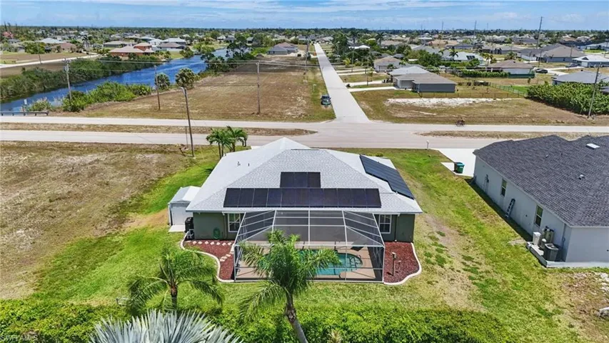 Aerial view of residential area