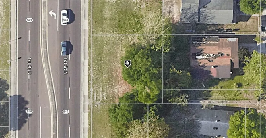 Aerial Parcel Map. Displaying the property's boundaries, surrounding infrastructure, and neighboring parcels