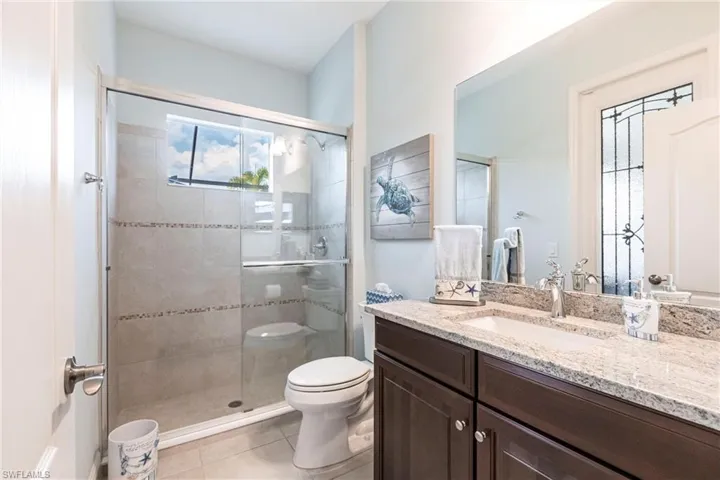 Guest bath opens to the pool