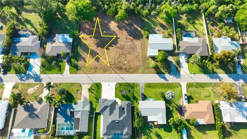 Aerial perspective of suburban area