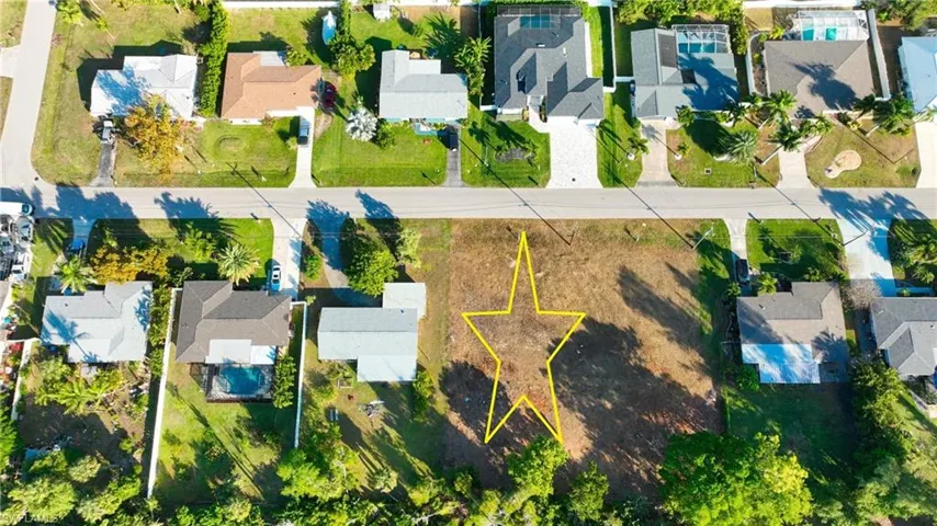 Aerial view of residential area