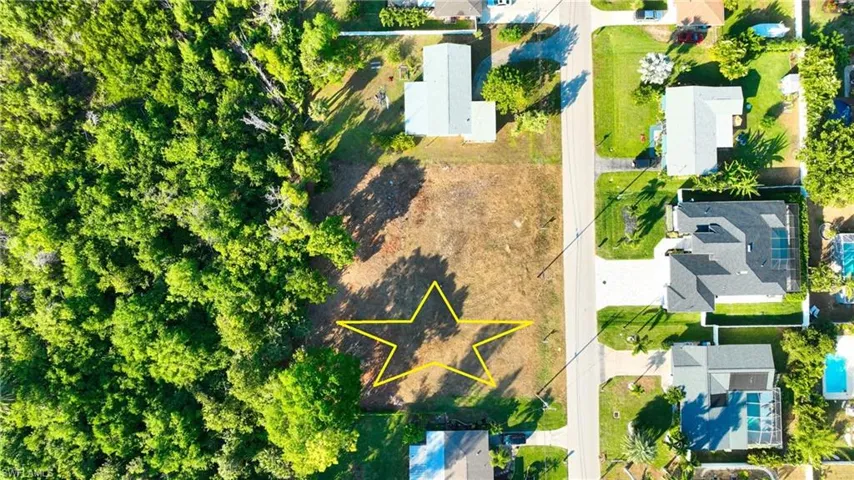 Aerial view of residential area