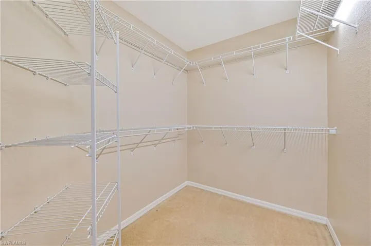 Walk in closet with carpet
