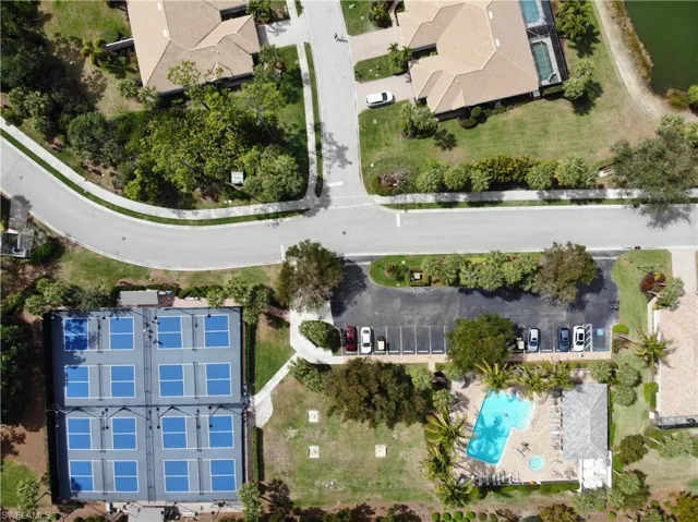 Aerial view of a pool area