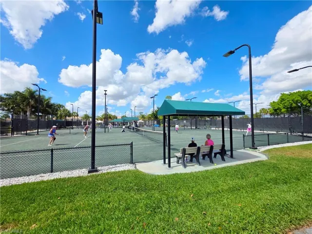 View of tennis court