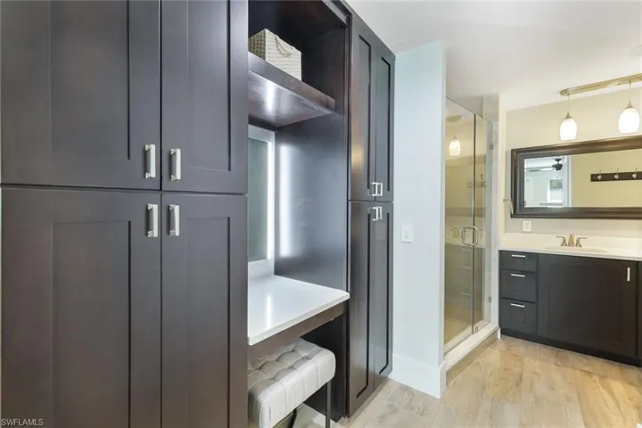 Makeup Vanity w/desk and cabinets.