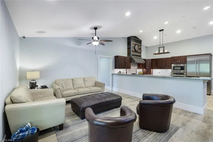 Living room with French doors to the front patio.