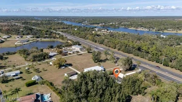 Drone / aerial view of a large body of water