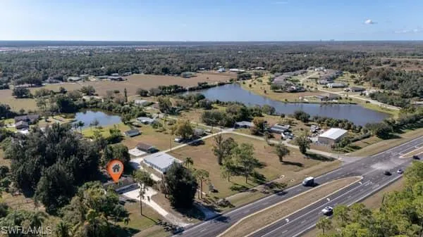 Aerial view of a large body of water