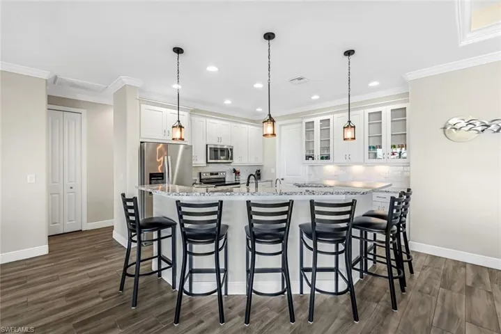 Breakfast Bar with Pendant Lighting