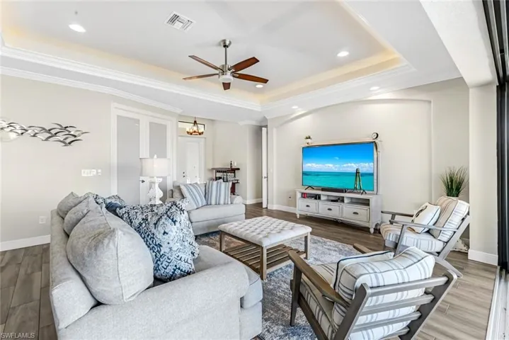 Coffered Tray Ceiling.
