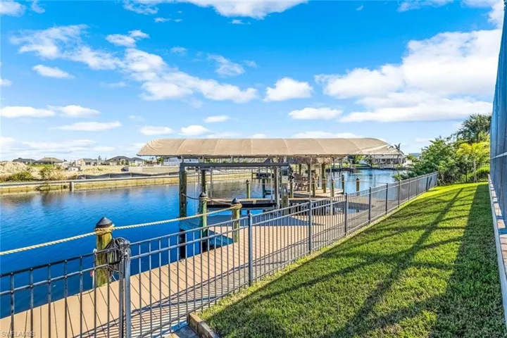 Dock area with fencing.