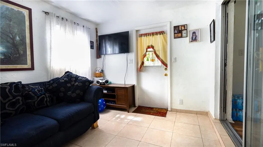 View of tiled living room