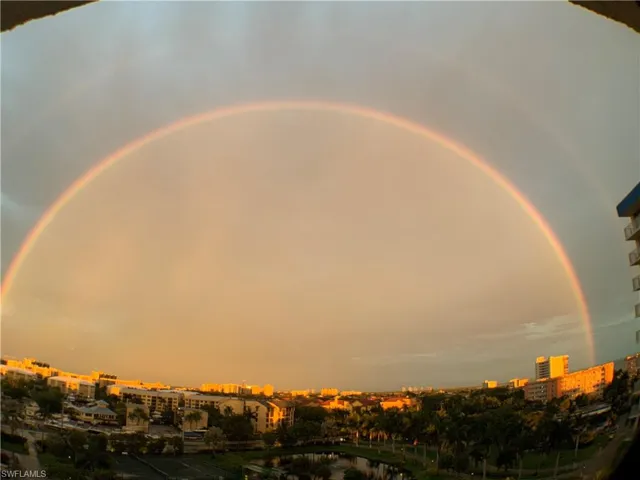 Real amazing rainbows off the balcony not edited ! Double rainbows too!