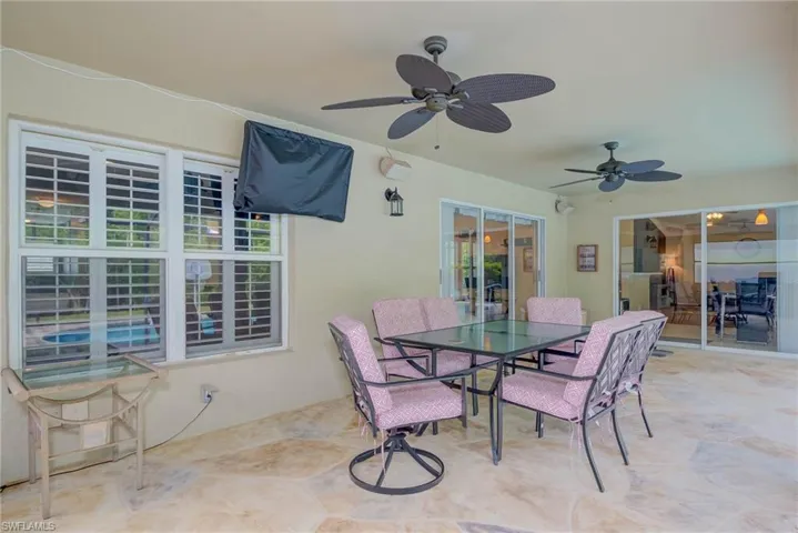 Great covered space for lounging and entertaining.