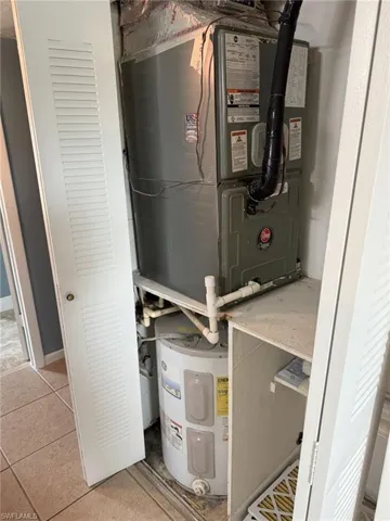 Utilities with electric water heater and heating unit