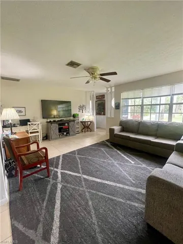 Living room with ceiling fan