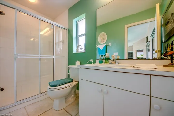 This is the very convenient pool bath accessed from the lanai/pool area.