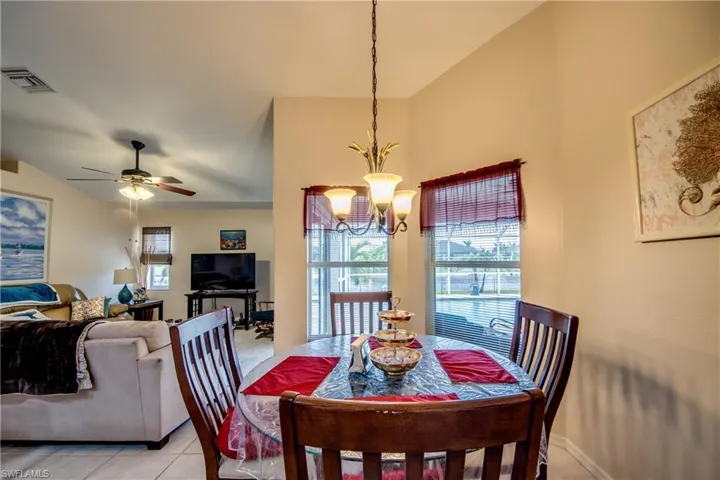 Breakfast area and family room on left.