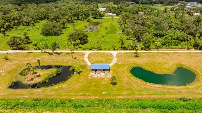 Bird's eye view of a nearby body of water