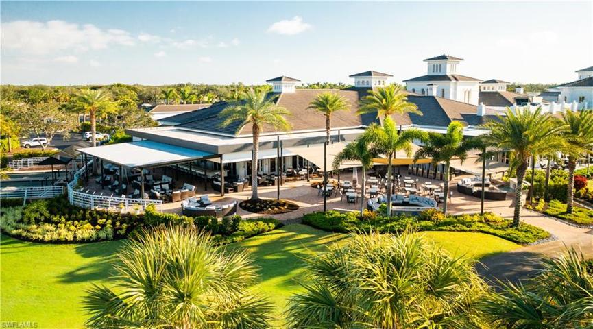 Outdoor Sunset Terrace for casual dining and relaxation...fire pits at evening for ambience. Left side of terrace looks onto bocce courts.