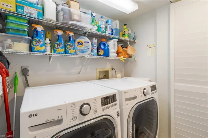 Laundry room featuring washer and dryer