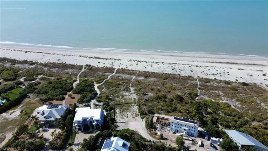 Drone / aerial view of unending shoreline