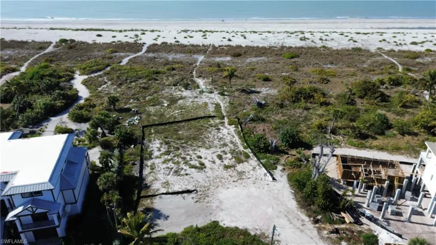 Drone / aerial view of unending shoreline