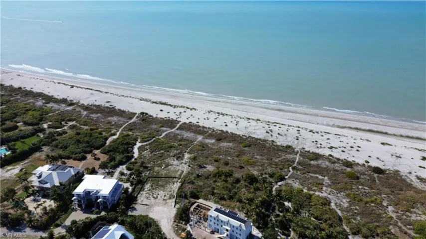 Drone / aerial view of unending shoreline