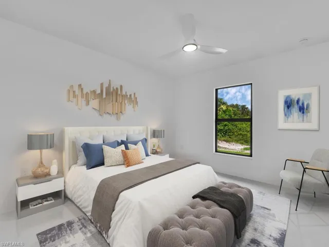 Bedroom featuring ceiling fan